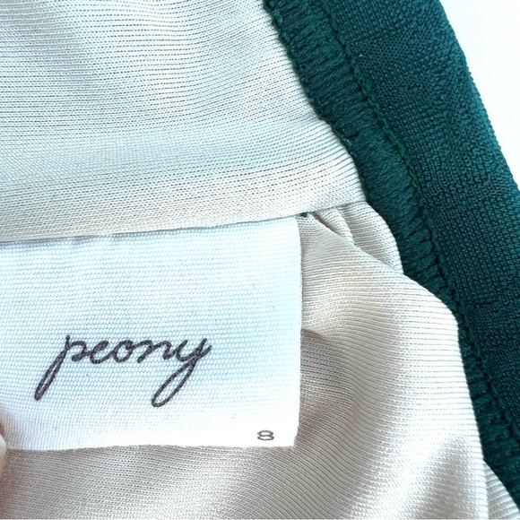 Peony Textured Belted High-Waisted Tie Two Piece Swimsuit Bikini Green Small - Picture 12 of 16